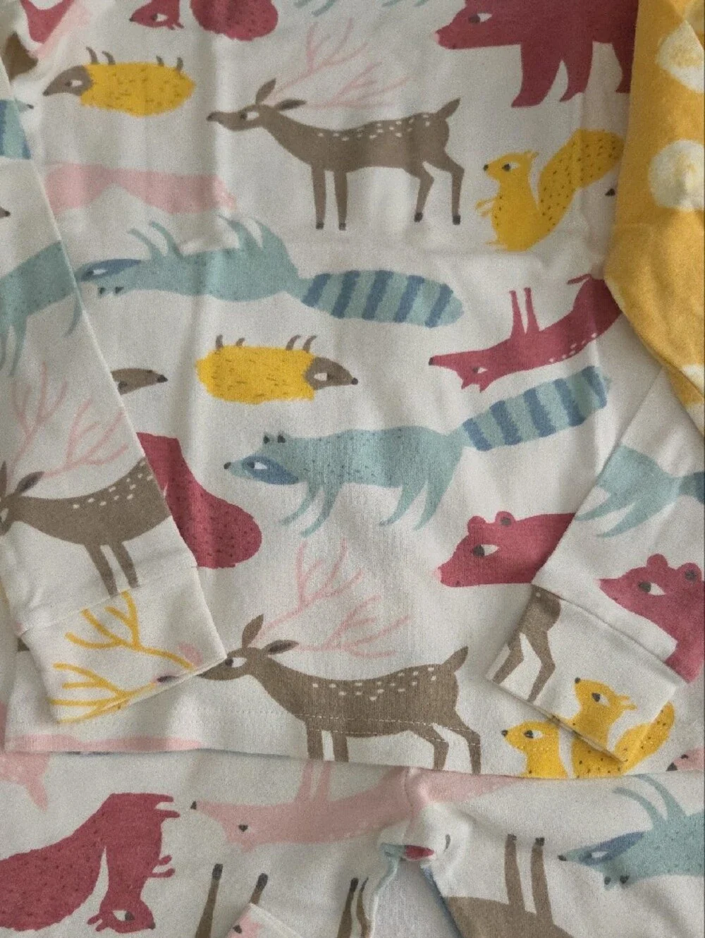 Carter's Woodland Animal Cotton Pajama Set - White, Yellow, Blue, Pink, Brown